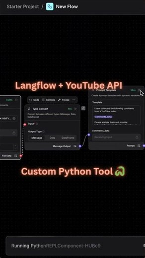I Built an AI Agent to Read YouTube Comments 🤖 (Langflow Tutorial) #coding#techgirlies#ai#chatbot