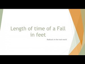 Time of Fall from a Given Height