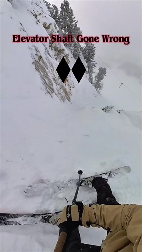 Elevator Chute gone wrong at snowbird, Utah #skiutah #insta360 #skitiktok #powderskiing #snowbird @Snowbird