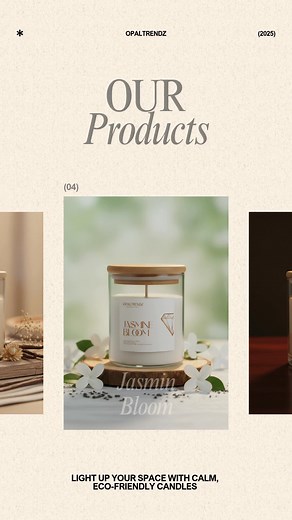 Transform your space with hand-poured scented candles by OpalTrendz. Crafted with natural soy wax & long-lasting fragrances that soothe, uplift, and relax. Explore our full range of signature scents — made for moments that matter. | Opaltrendz