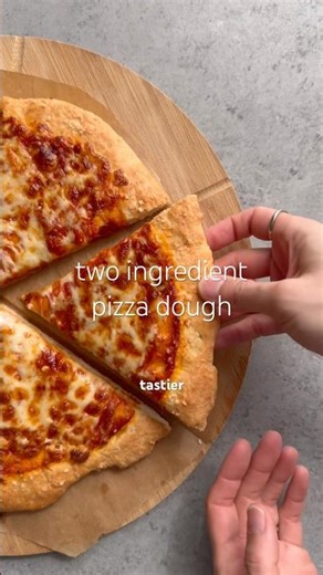 The 2-ingredient pizza dough hack that actually works and tastes good! #pizzarecipe #easyrecipe