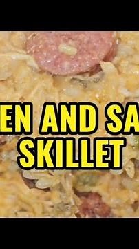How to make a Chicken and Sausage Skillet! Skillet and Rice Recipe!