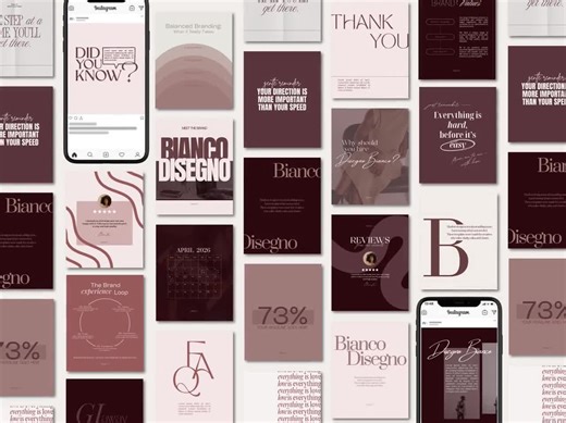 Burgundy Instagram Templates | 500  Canva Posts, Stories & Reels | Minimal | Elegant Modern Branding Design Kit - Etsy