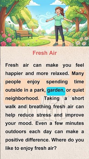 Fresh Air 🌿 | Easy English for Beginners (A1–A2) | English Listening Practice