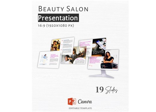 Beauty Salon Presentation Template Canva and Powerpoint, Hair Nail Spa Pitch Deck, Editable Salon Services Slideshow, Skincare Templates - Etsy