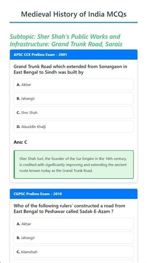 Sher Shah's Public Works and Infrastructure: Grand Trunk Road, Sarais