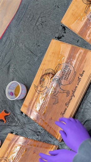 Tung oiling some cherry wood. #tungoil #woodworking #finishing #pyrography