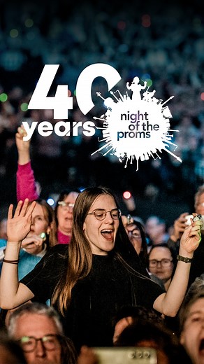 22K views · 358 reactions | 40 years of Night of the Proms. Today, we celebrate our official birthday. 壟 To every artist, musician, choir member, crew member,… and to everyone who has ever helped bring Night of the Proms to life — thank you. Together, we made these 40 years unforgettable. Here’s to the music, and to all the years still to come. ❤️ #NightOfTheProms #40YearsOfMusic #40notp #notp40 | Night of the Proms | Facebook