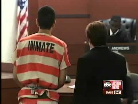 Reyes' reaction to his sentence turns violent