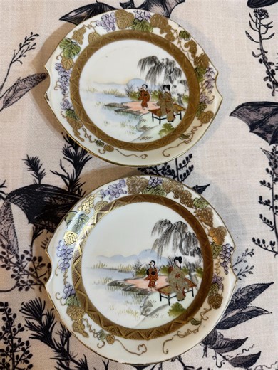Antique Nippon Hand-painted Porcelain Plates (pair, Circa 1902) - Etsy