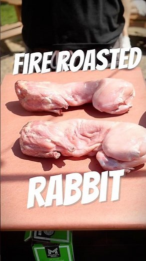 Cooking rabbit with fire and smoke