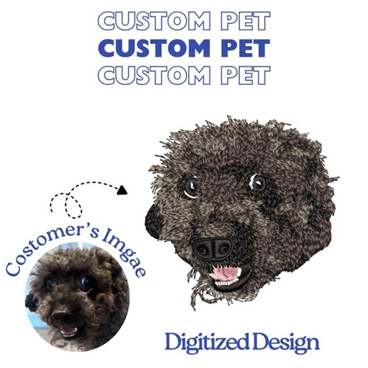 Custom Pet Embroidery Design, Personalized Pet Face and Pet Name Embroidery File, Pet Digitizing, Dog Digitizing, Personalized Pets - Etsy