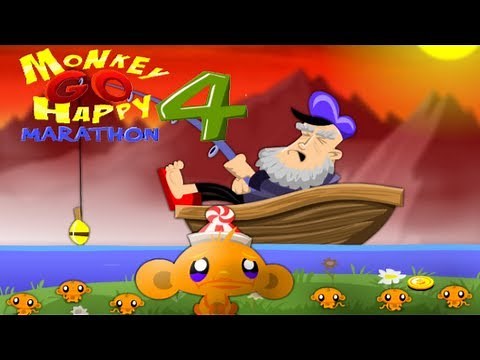 Monkey GO Happy Marathon 4 Walkthrough All Levels HD