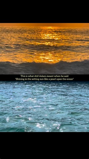 Bhumika Dedhia | Travel and Lifestyle 🌏 on Instagram: "Blue waves, golden rays 🩵🌊💛 . . . #blue #pearl #sunray #bluesea #waves #sunny #oman #atifaslam #trendingaudio #fypシ"