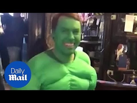 Man dressed as Hulk is victim of hilarious 'fancy dress' prank