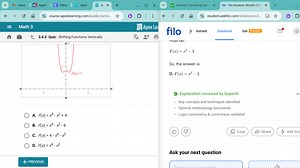 Problem StatementGiven the graph of a function f(x), determine... | Filo
