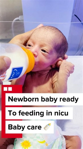 Newborn baby ready to feeding in nicu baby care