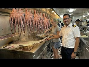 Inside the $10 Billion Mega Ship Kitchen: How Seafood for 200,000 People Is Made Today