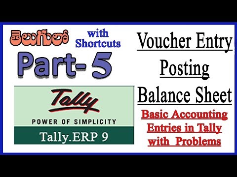 Tally Tutorial in Telugu - Voucher Entry - Basic Accounting Problem| Sri Matrix Channel
