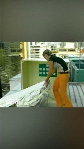 This fire escape chute can be quickly set up