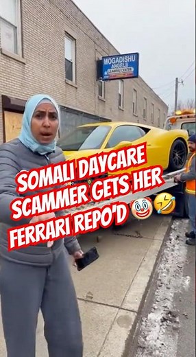 Somali fraud daycare owner gets Ferrari seized 🤣🤣 #bodycam #somali #minnesota #trump #ice #repo
