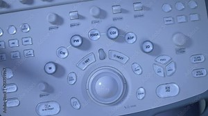 Ultrasound machine control panel. Medical diagnostic equipment