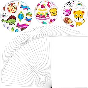 BeYumi 30 Packs Sticker Collecting Album Pages, Reusable Double-Sided Release Papers for Decal Collection, Blank Sticker Collecting Pages for Kids and Adults, 11.6 x 8.3 Inches