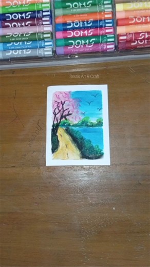 🌸 Easy Cherry Blossom Landscape with Oil Pastels | Relaxing Art Tutorial