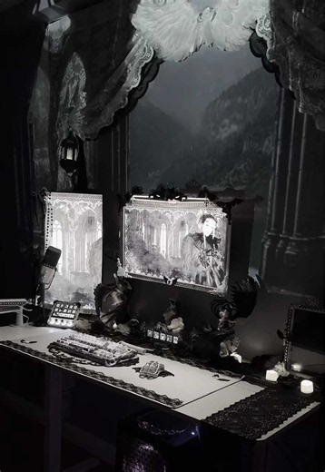 PC Setup Before & After: Dark Gothic Desk Ideas
