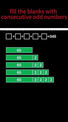 Can You Find These 5 Consecutive Odd Numbers That Total 345? 🔢🤯