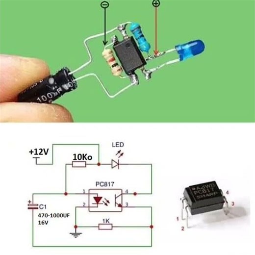 PC817 Optocoupler Delay Timer Circuit | LED ON Delay Using Capacitor