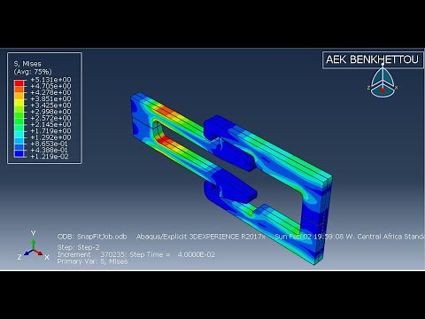 Abaqus Tutorial 7 : Snap-fit using the Explicit Solver