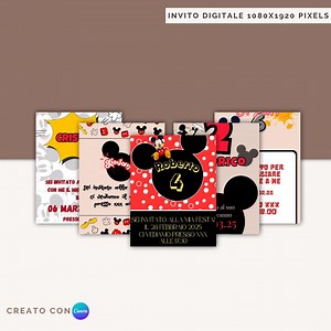 Mickey Mouse Digital Invitation - Etsy