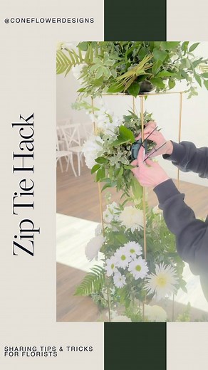 37K views · 16 reactions | Use athletic tape on poles, chairs, arches, etc. to keep cages from sliding. It’s as easy as that! Oh and the zip tie tightener  | Cone Flower Designs | Facebook