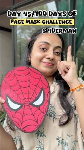 Day 45♥️ Spiderman face mask | how to make spiderman #100dayschallenge #facemask #mask #spiderman