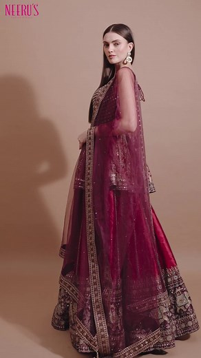 A minimal lehenga with a statement peplum style blouse is perfect for upcoming festive occasions. ✨ It will give an uber-modern touch to the ethnic look. 😍 The Wedding Glory series by Neeru’s is a perfect amalgamation of digital prints with hand embroideries, and perfect for your mehendi, haldi or any other festive occasion. Available in-store and online. Visit www.neerus.com today! #neerusindia #neerus #indianwedding #fusionwear #ethnicwear #indianwear #gowns #festivewear #festiveseason | Neer