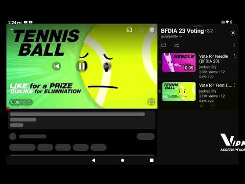 My BFDIA 23 voting for Needle and Tennis Ball