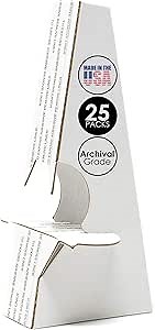 Lineco Adhesive Easel Back Self Stick Stand, Double Wing, 5 Inch, Display Your Signs, Crafts, Pictures, Poster and Art. Easy and Quick Application. (Pack of 25) White