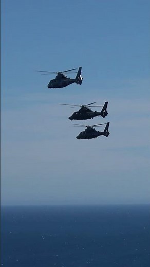 #Entrainement | 5 hélicoptères Dauphin en vol 🚁