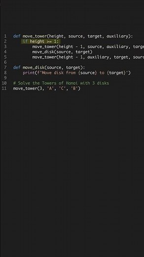 Solve Towers of Hanoi in 60s - Recursion Explained #shorts