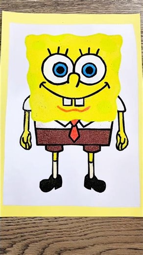Sand painting -sponge bob ASMR #asmr #satisfying #painting #sandart #spongebob #sandy_art1