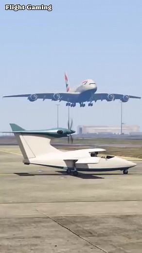 272K views · 1.1K reactions | Mini Plane Accidentally Appears On Runway During British Airbus Landing Gta-5 | Flight Gaming | Facebook