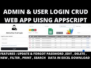 R12 | ADMIN & USER LOGIN CRUD WEB APP USING GOOGLE APP SCRIPT | LOGIN CRUD WEBAPP