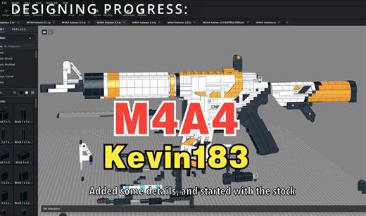 Kevin183--最新作品教程Working LEGO M4A4 - Asiimov - INSTRUCTIONS FOR SALE