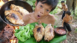 1.3M views · 2.4K reactions | Primitive - Cooking Fish And Eating In Forest | Daily Cooking | Facebook