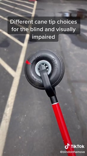 Different cane tip choices for people who are blind and visually impaired who use use a white cane #instructorfortheblind #blind #whitecane #choices