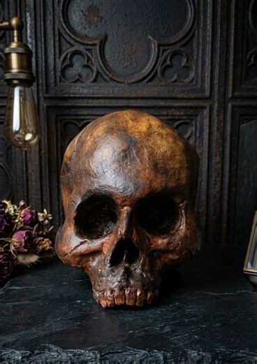 Life-size Human Skull Replica 1:1 - Hand Sculpted Painted Realistic Skull - Gothic Home Decor - Skull Art - Etsy