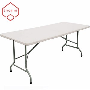 [Hot Item] Outdoor Camping Rectangular 8 FT White Plastic Folding Tables