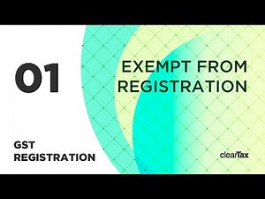 GST Registration Tutorial 1 - Exempt from Registration