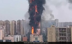 Video: Huge Fire In China Skyscraper, Dozens Of Floors Burn Ferociously